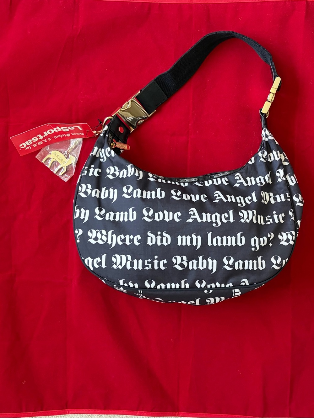 L.A.M.B. Gwen Stefani x LeSportsac 2003 Love Angel Music Baby Gothic Hobo Bag